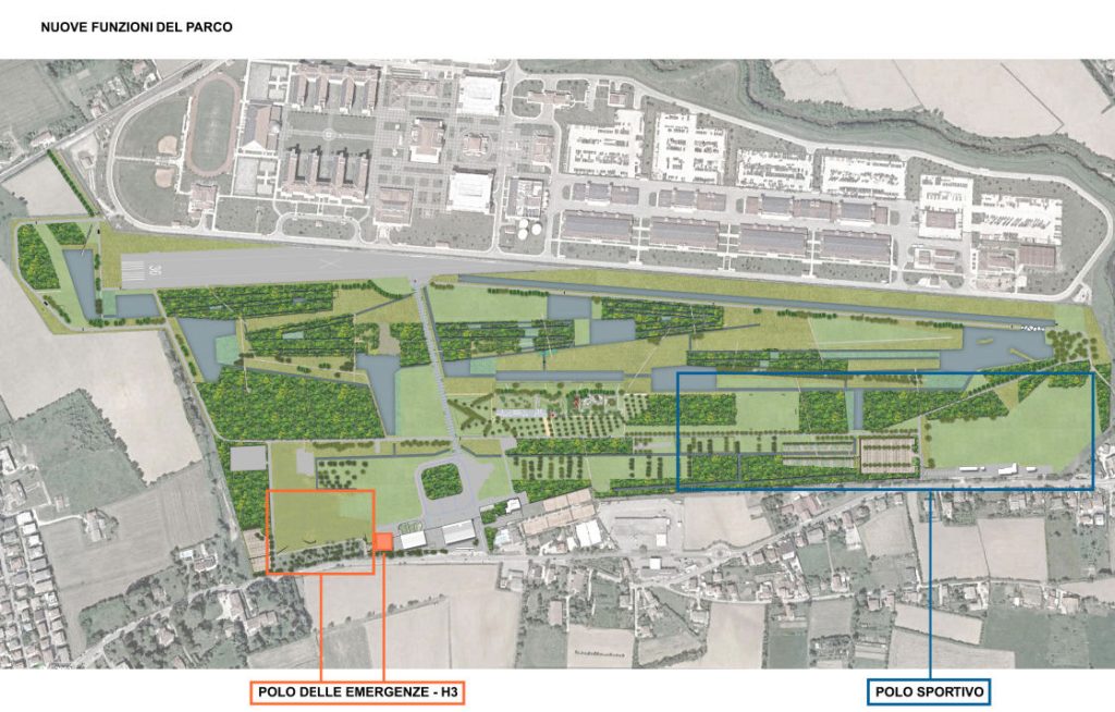 Rendering del progetto del Parco della pace vicenza incompiuto