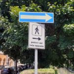 ciclabile pericolosa ponte furo pedoni sul lato opposto