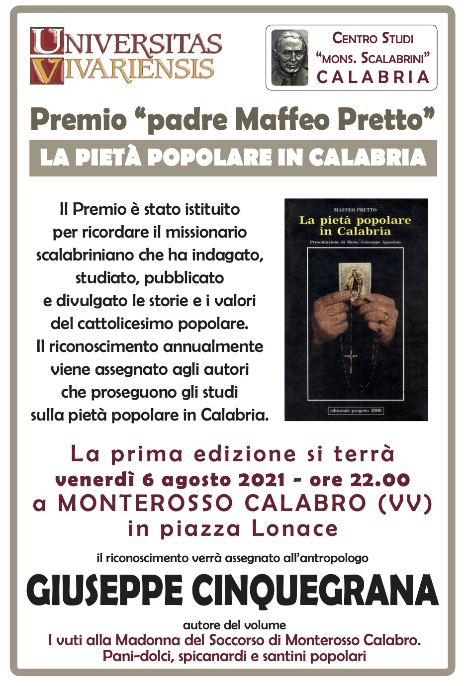 feo Pretto - La pietà popolare in Calabria" Buongiorno libri - dedicato al volume del prof. Giuseppe Cinquegrana