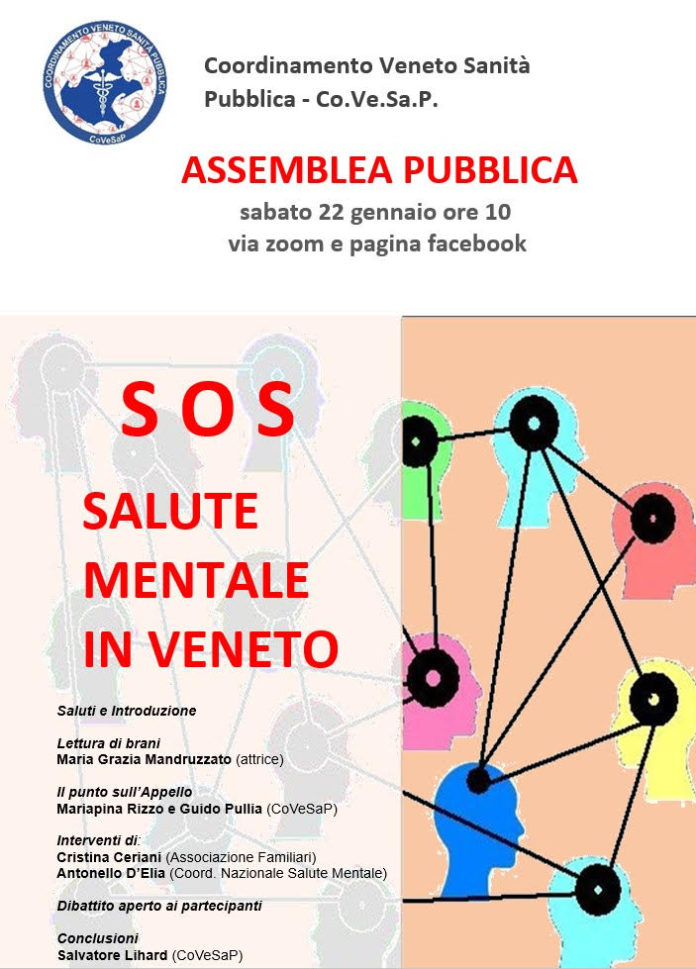 Salute mentale in Veneto, assemblea 22 gennaio 2022