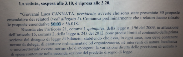 Fir e 500 mln residui, emendamento presentato e ritirato