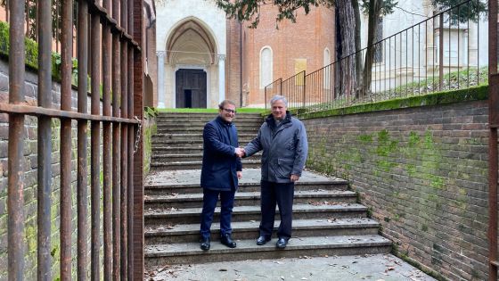 il sindaco Giacomo Possamai e Don Giampaolo Marta