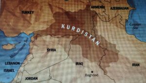 La mappa della regione del Kurdistan
