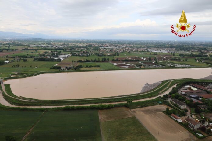 Maltempo a Vicenza: bacino di laminazione bacini