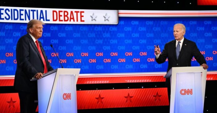 Donald Trump vs Joe Biden, il confronto sulla CNN (foto da Il Fatto Quotidiano)