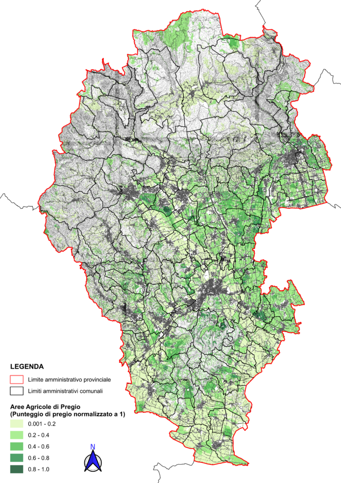 Provincia di Vicenza, mappa zone agricole