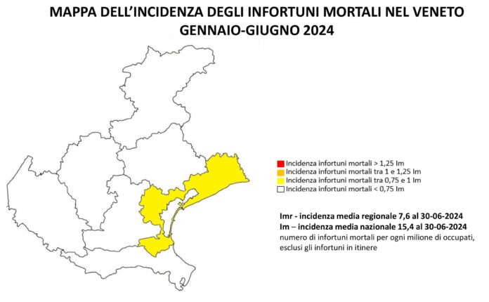 morti sul lavoro, veneto regione più sicura