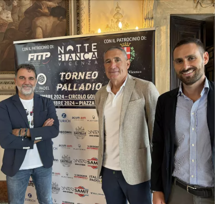 Sport e salute a Vicenza. Selmo, Milan e Viviani- alla Notte Bianca con il padel in Piazza dei Signori dal 13 al 15 settembre