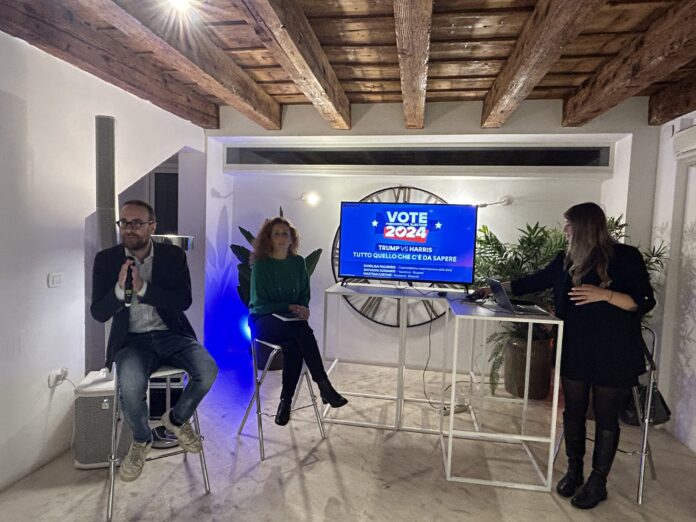 Elezioni USA 2024: da sx Giovanni Diamanti (Youtrend) e Marilisa Palumbo (CorSera) con Martina Carone (Beyond)