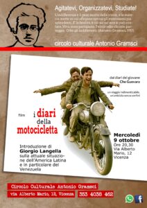 circolo gramsci, proiezione film i diari della motocicletta