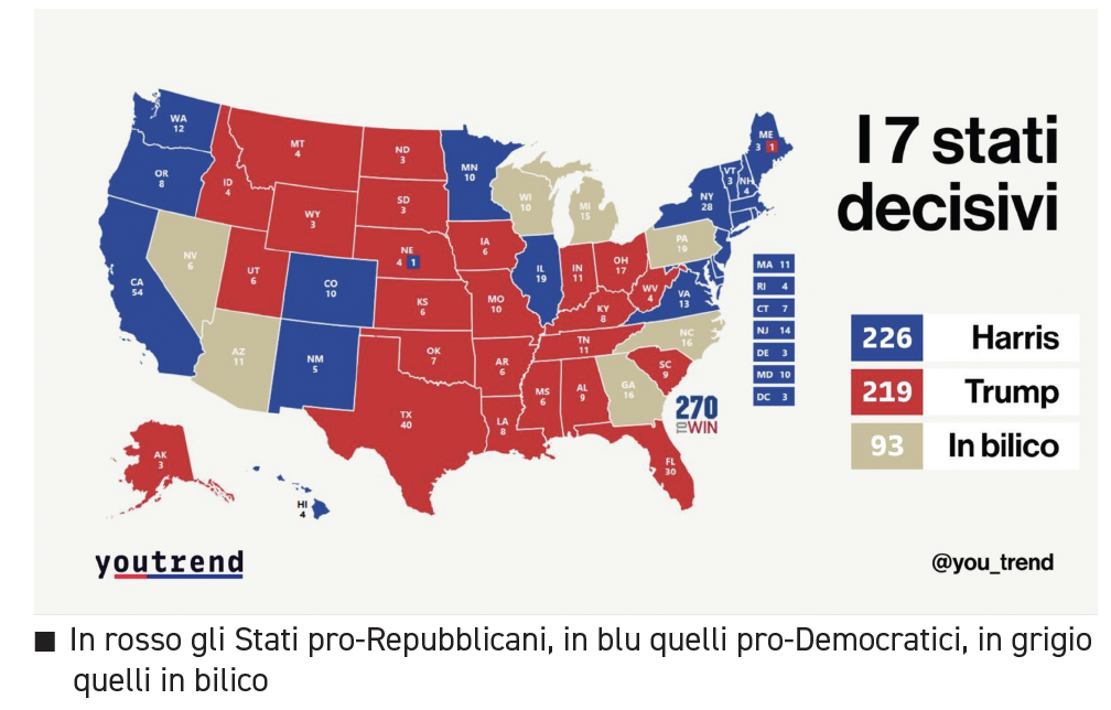 Elezioni Usa, stati in bilico (swing states)