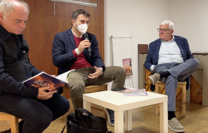 VicenzaPiù Viva n. 11, presentazione al Vicenza Time Café, da sx Fulvio Cavallari (Adusbef), Salvatore Borghese (Youtrend) e Giovanni Coviello (Vipiu e VicenzaPiù)