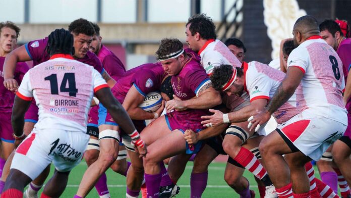 Fiamme Oro Roma - Ranger Rugby Vicenza, una fase di gioco (Foto di Paolo Cerino rugbychepassione.com)