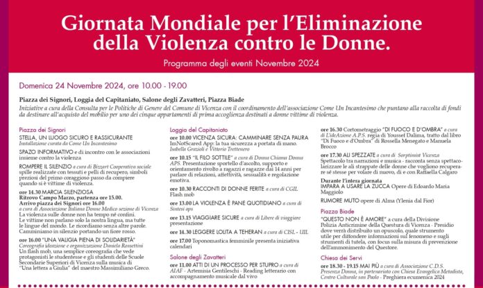 Giornata mondiale per l'Eliminazione della Violenza contro le Donne