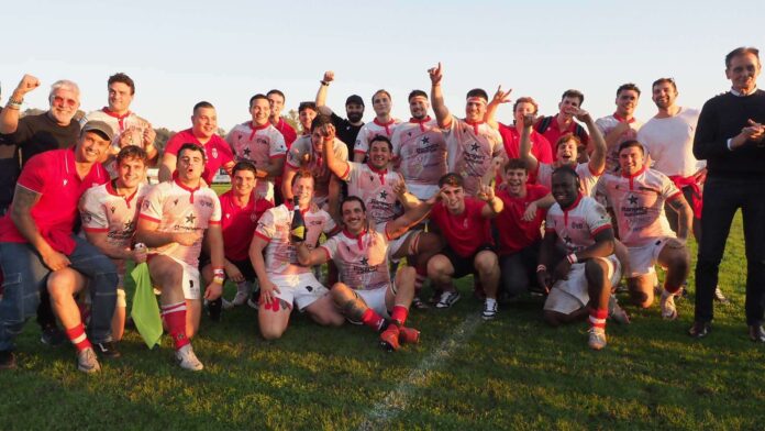 Rangers Rugby Vicenza vince ed esulta (Foto Alex Zonta)