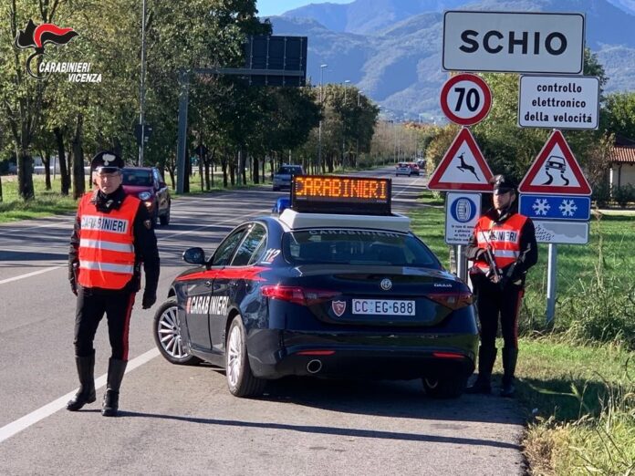 Carabinieri in azione a Schio