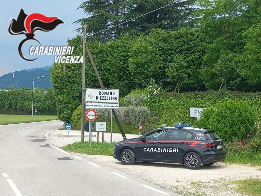 Carabinieri in azione a Romano d'Ezzelino nel Bassanese