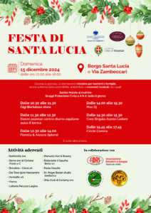 La locandina della festa di Santa Lucia