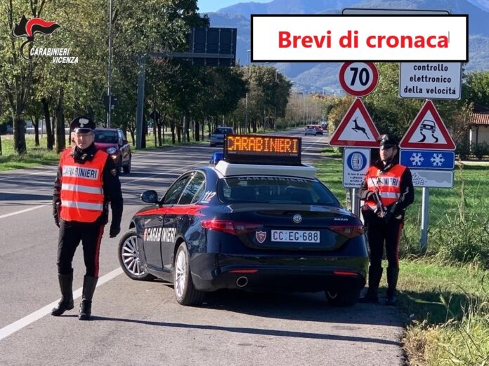 brevi di cronaca dai Carabinieri di Schio