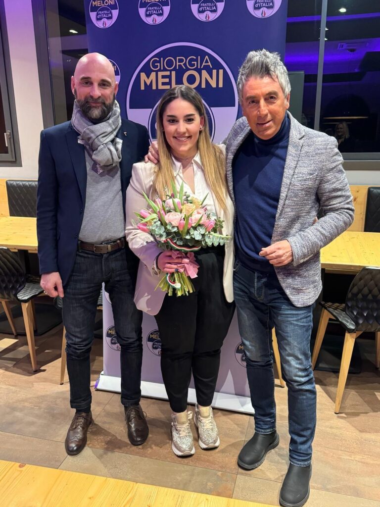 Nicole con Alex Cioni e Emanuele Munari, ex Sindaco di Gallio