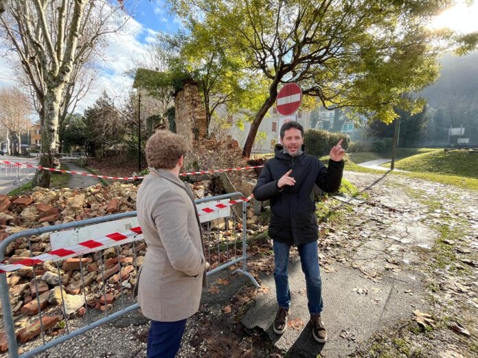 sopralluogo sindaco e spiller in viale Fusinato