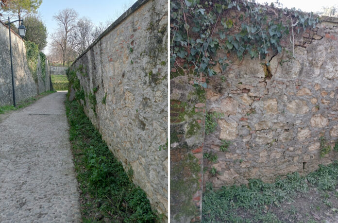 stradella valmarana chiusa per muro inclinato e crepa