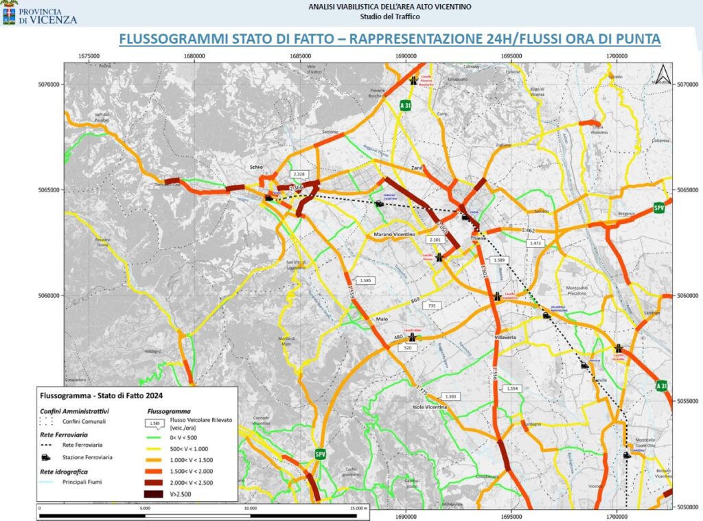 Alto Vicentino studio dei flussi di traffico